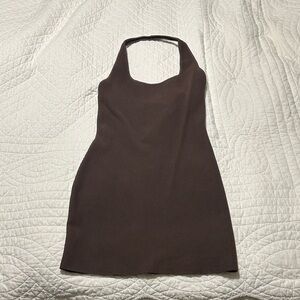 Aritzia Brown Halter Dress